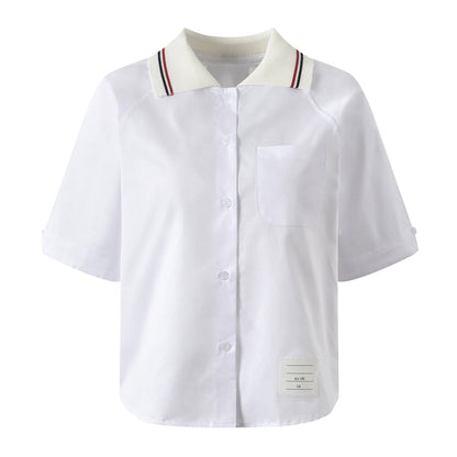 Ladies Lapel Short Shirt