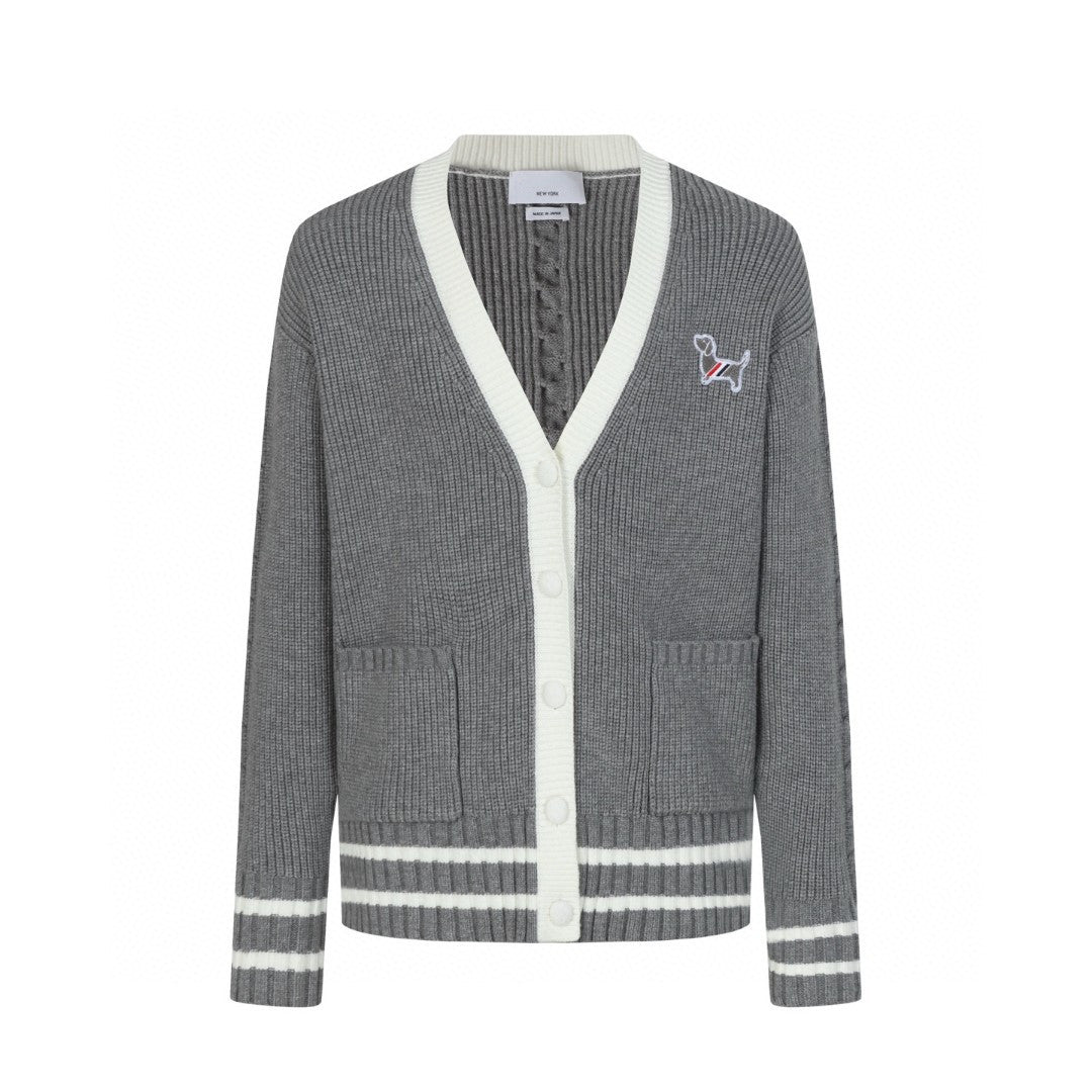 2025SS Puppy Color Striped Cardigan THOM TREND