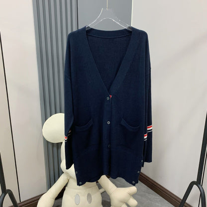 2025SS  Three-color stripe long cardigan THOM TREND