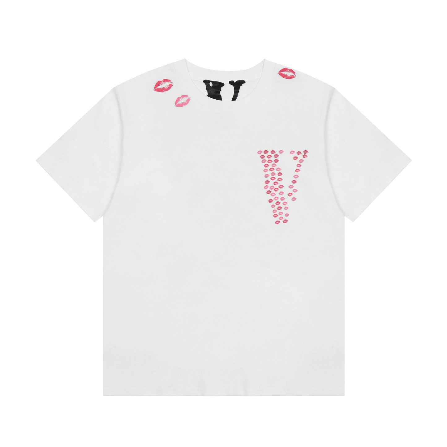 red lips embroidered T-shirt