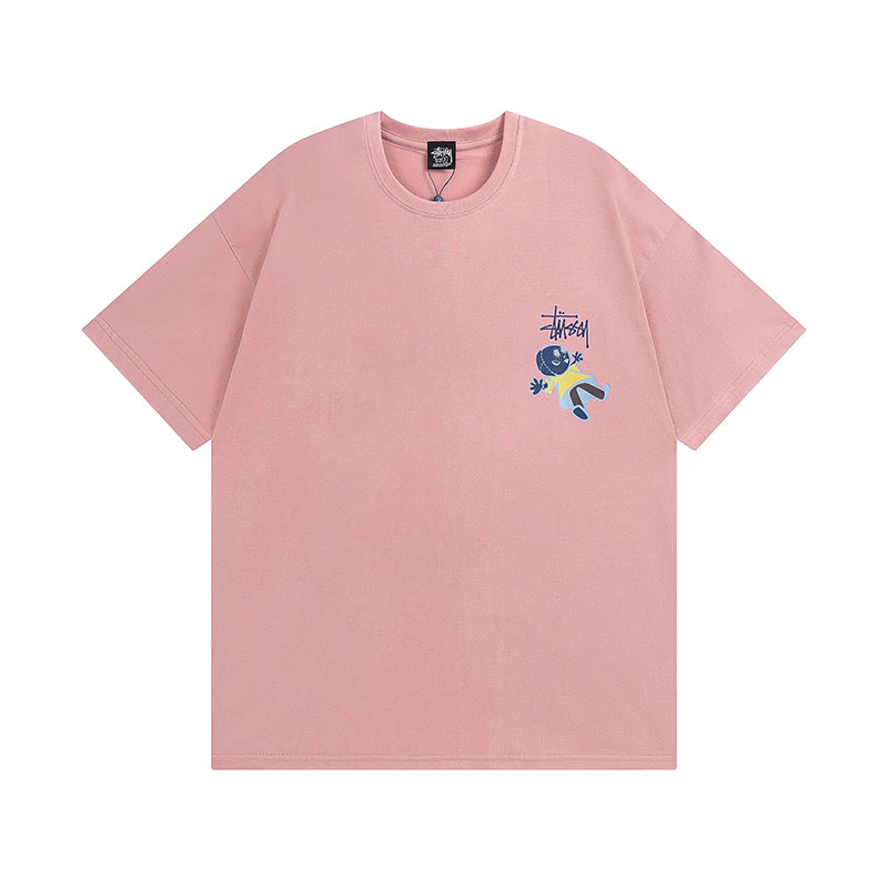 Doll print short-sleeved T-shirt