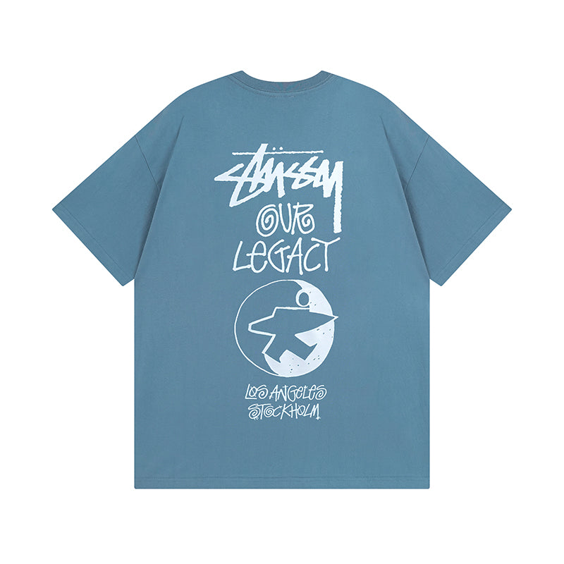 Surfing lettering short-sleeved T-shirt